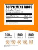 Gélules BulkSupplements Caféine 200 mg avant entraînement, énergie et concentration soutiennent les performances.