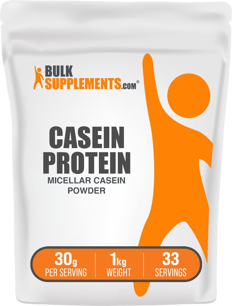 BulkSupplements Casein micellaire — poudre 1 kg pour récupération durable après l'entraînement.