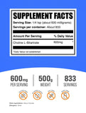 BulkSupplements Choline Bitartrate, poudre, se mélange facilement dans l’eau du matin.