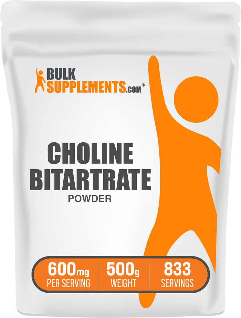 BulkSupplements Choline Bitartrate, poudre, idéale pour ajouter dans votre smoothie quotidien.