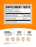 BulkSupplements Chondroïtine sulfate capsules 1000 mg — gros plan sur les capsules et leur dose.