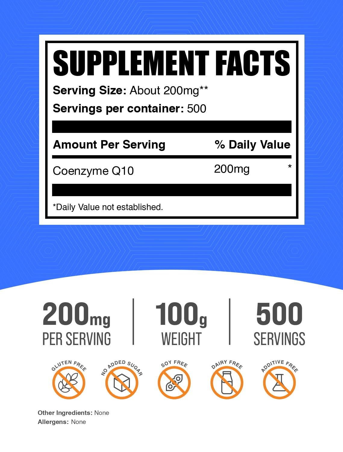 BulkSupplements CoQ10 poudre: dose mesurée facilitant l'ajout dans le petit-déjeuner.