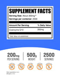 Coenzyme Q10 en poudre Bulksupplements avec doseur inclus pour dosage facile.