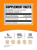 Dose 5 g de BulkSupplements Créatine Monohydrate, facile à mesurer pour chaque séance.