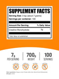 BulkSupplements créatine monohydrate micronisée poudre saveur citron italien glace, mélange facile.