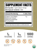 BulkSupplements criniere de lion - dose; mesure précise pour portions cohérentes.