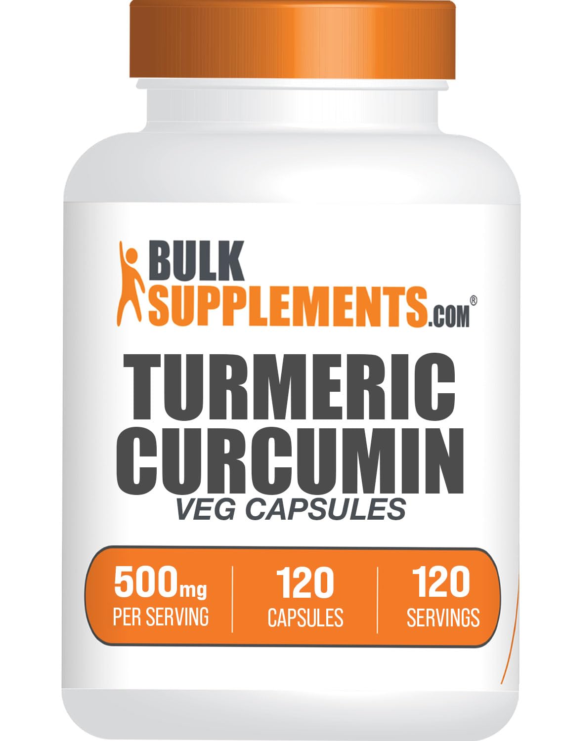 Bulksupplements Curcumine Extrait 500 mg capsules, routine quotidienne saine.