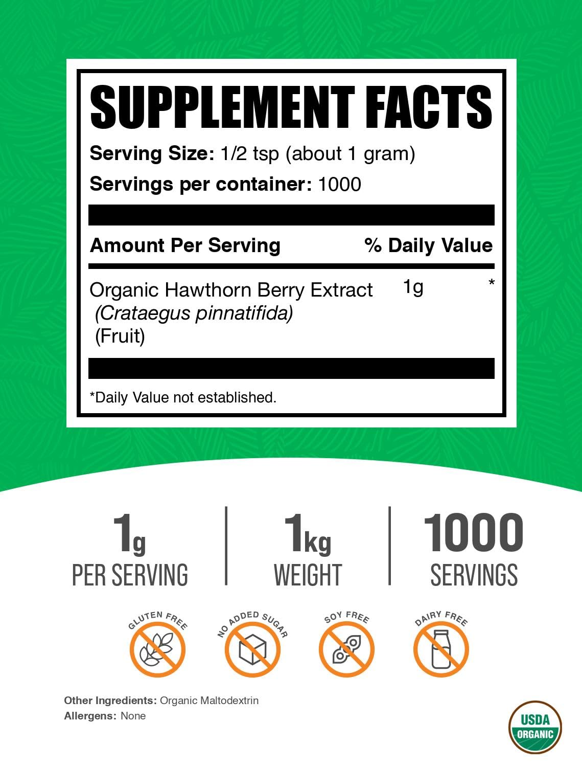 BulkSupplements Doseur Poudre aubépine: dosage quotidien facile.