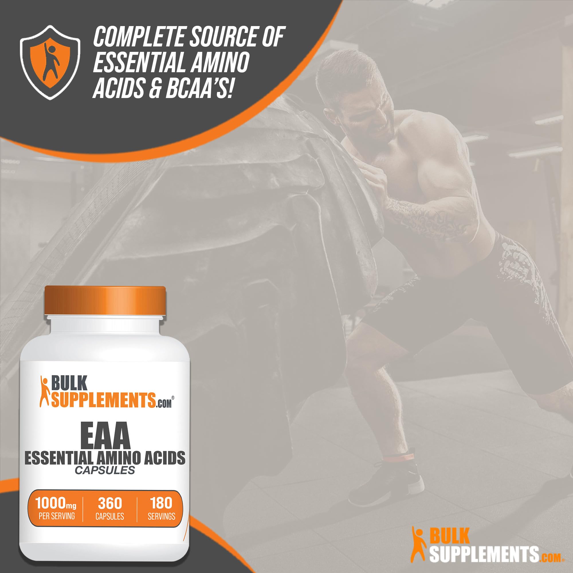 Bulksupplements EAA capsules, dosage quotidien pratique.