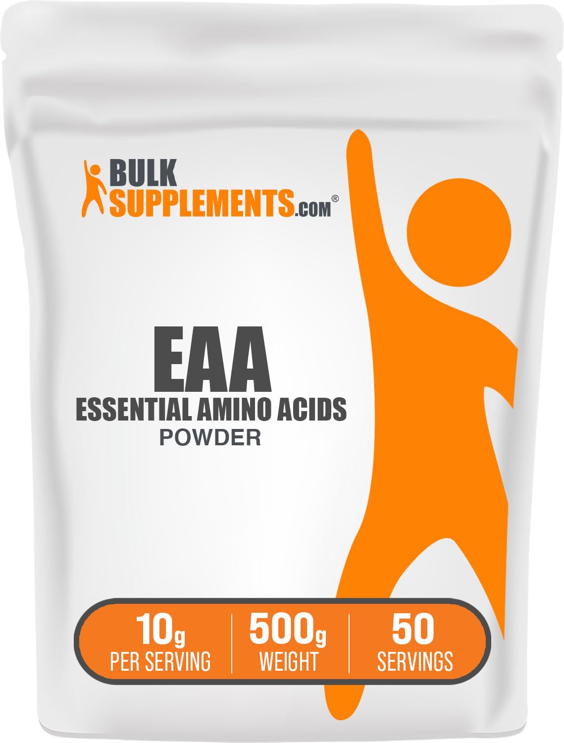 BulkSupplements EAA poudre, portion de 10 g prête à être mélangée après l entraînement
