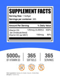 Bulksupplements D3-K2, étiquette claire affichant le dosage quotidien recommandé.