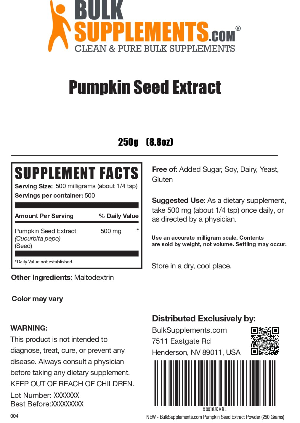 Bulksupplements extrait graine courge poudre usage, facile à incorporer dans boissons.