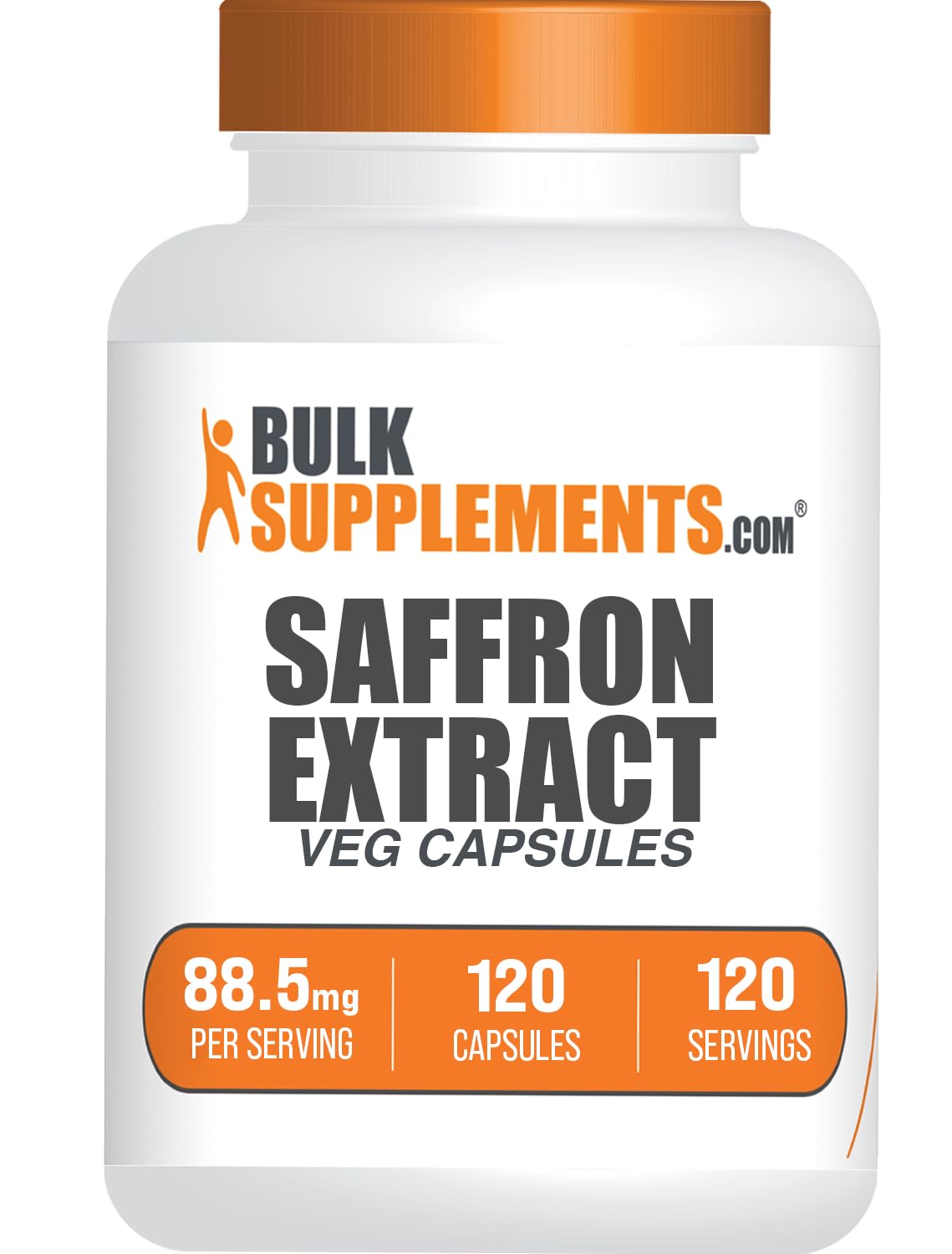 BulkSupplements Extrait de Safran capsules: routine quotidienne potentielle avec les capsules visibles.