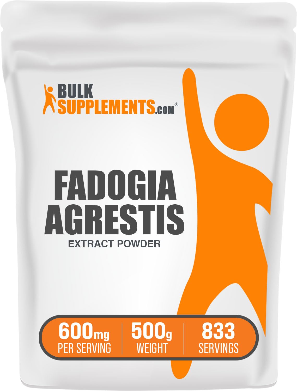Bulksupplements Fadogia Agrestis extrait en poudre dans une bouteille, soutien potentiel à l'énergie quotidienne.