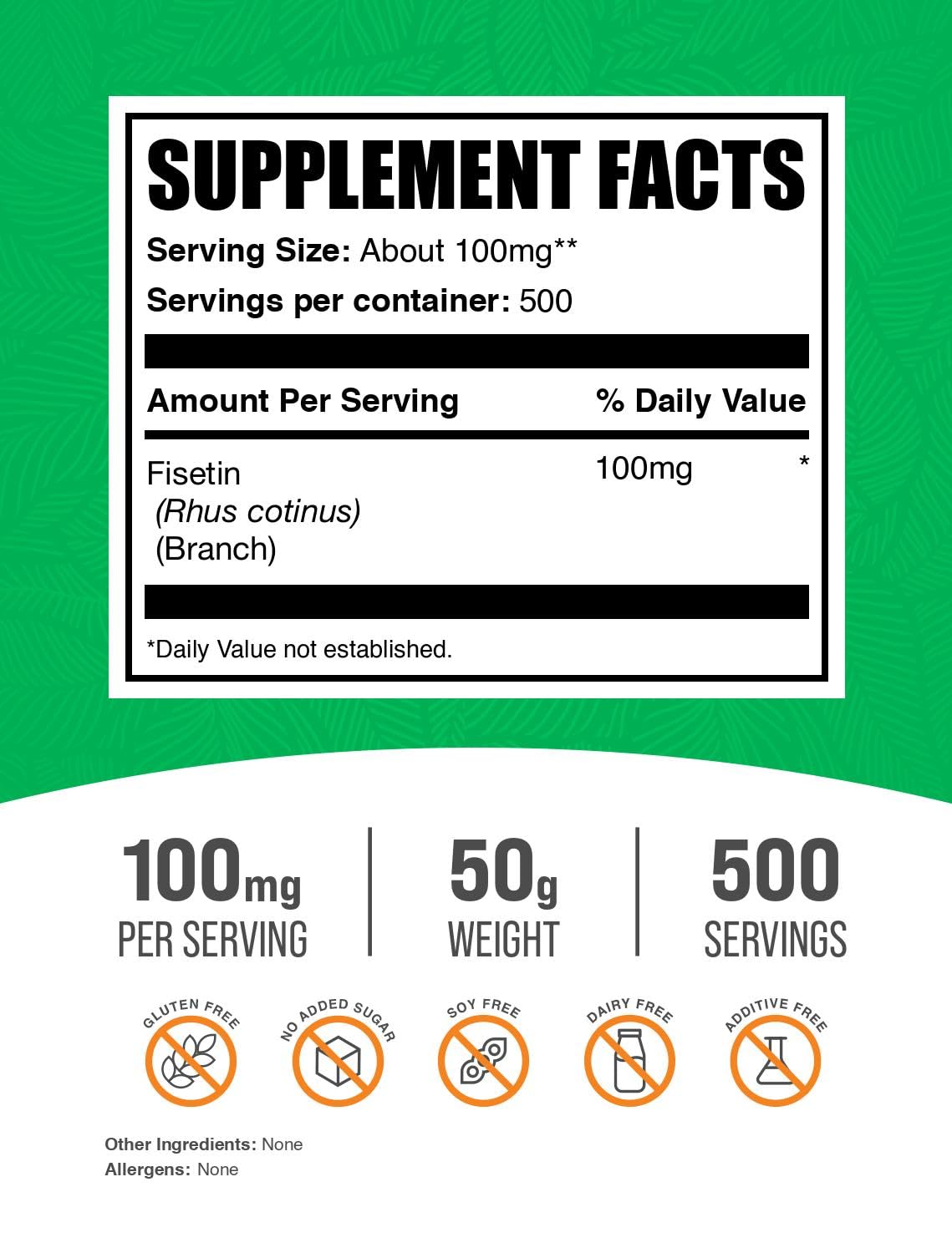 BulkSupplements Fisetin Poudre – cuillère doseuse facile à ajouter au smoothie