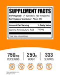 Poudre GABA BulkSupplements 750 mg avec doseur pour précision.