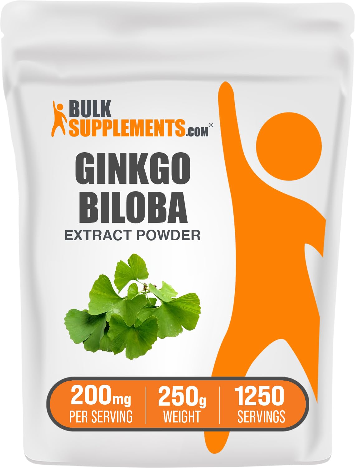 BulkSupplements Ginkgo Biloba extrait en poudre, source naturelle de nutriments et antioxydants.