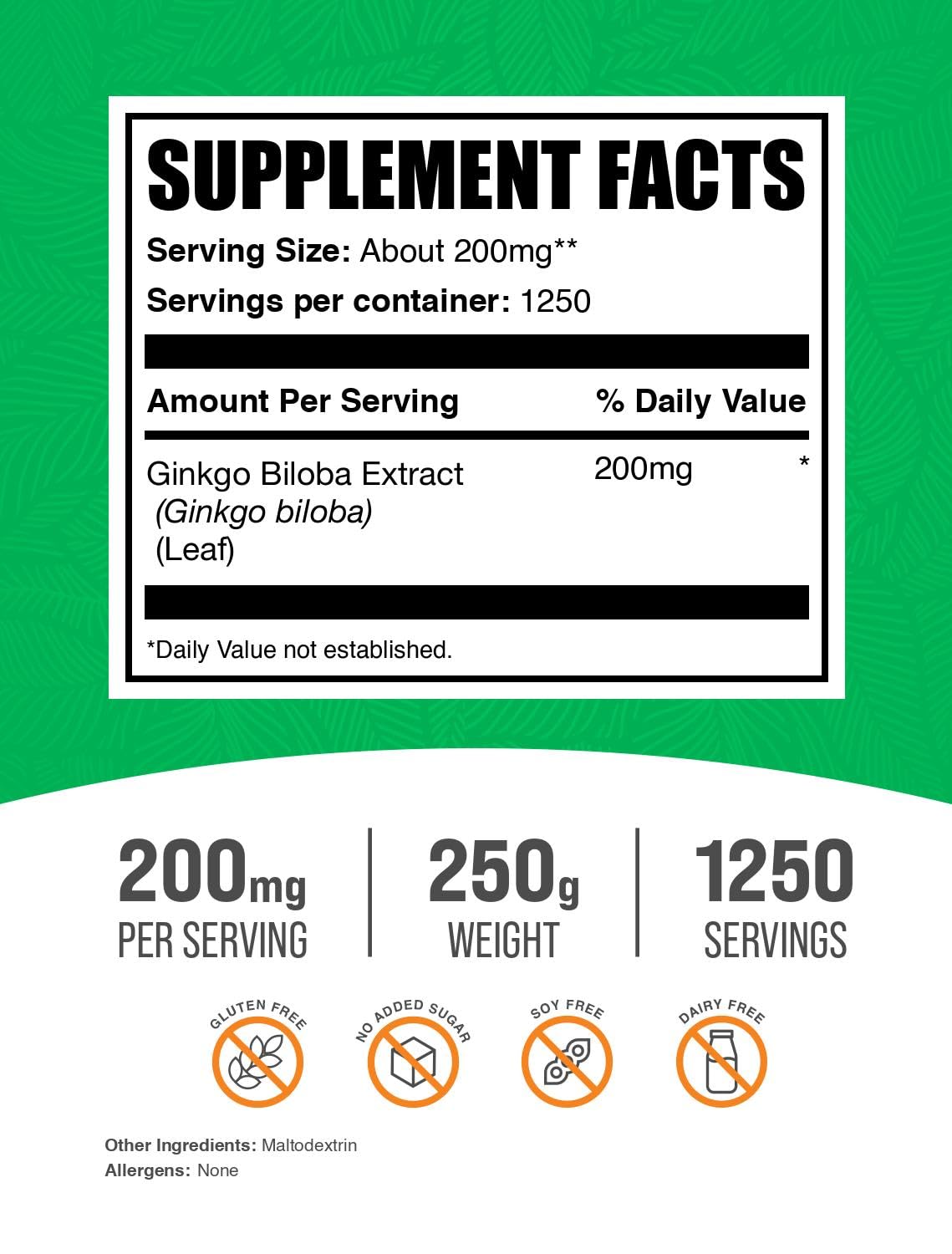 Ginkgo Biloba en poudre feuilles, complément pratique pour votre routine bien-être.