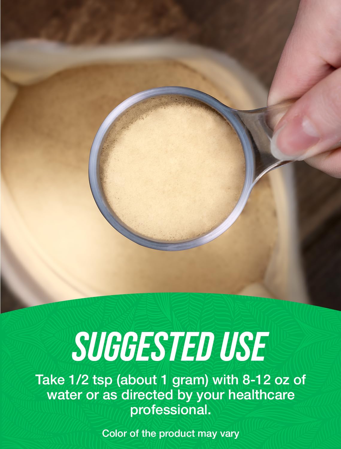 BulkSupplements Ginseng – cuillère-dose facilitant l'incorporation dans boissons