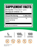 BulkSupplements Ginseng – portion de 1 g pour une dose pratique quotidienne