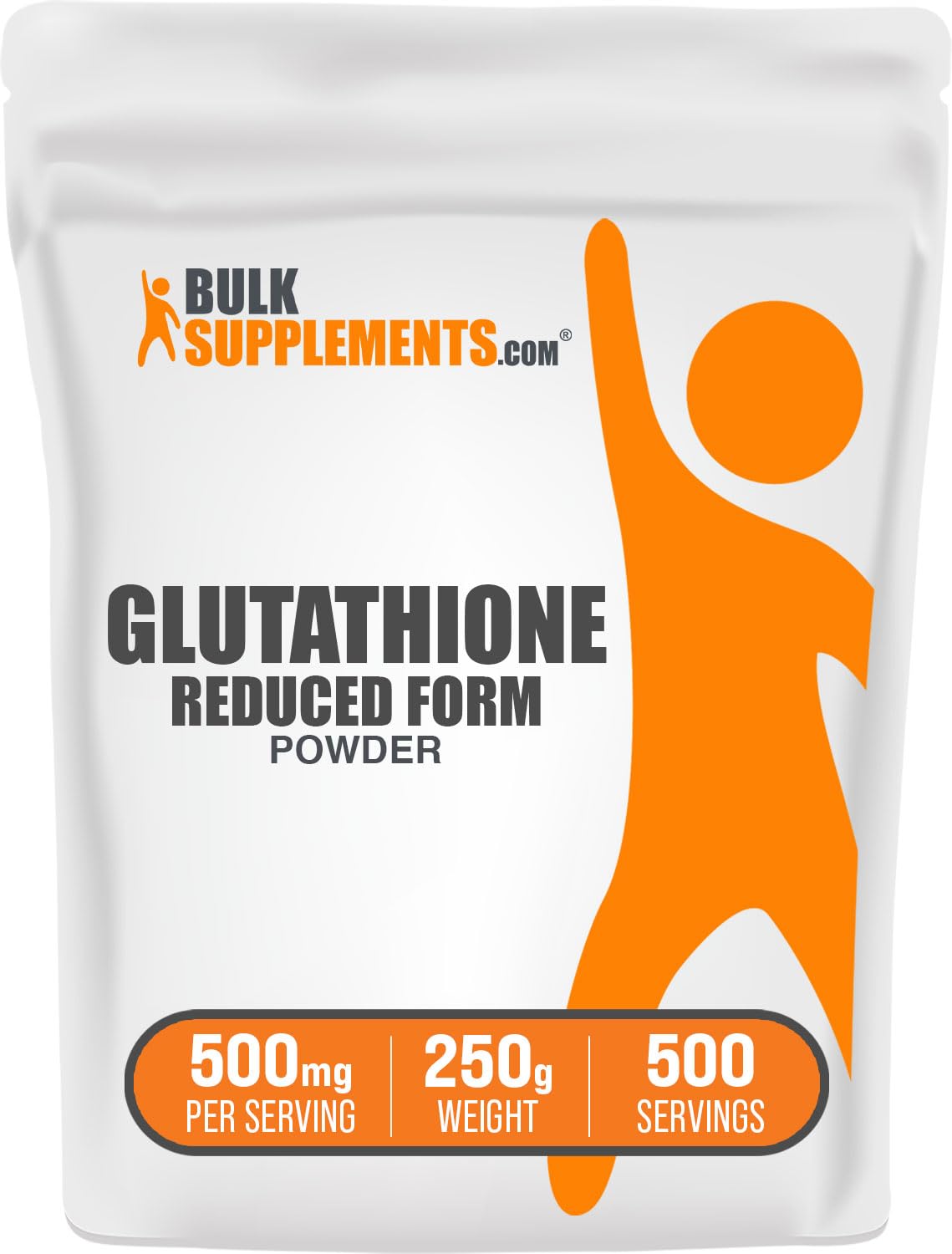 Bulksupplements Glutathion Réduit poudre dans bouteille, facile à ajouter au smoothie