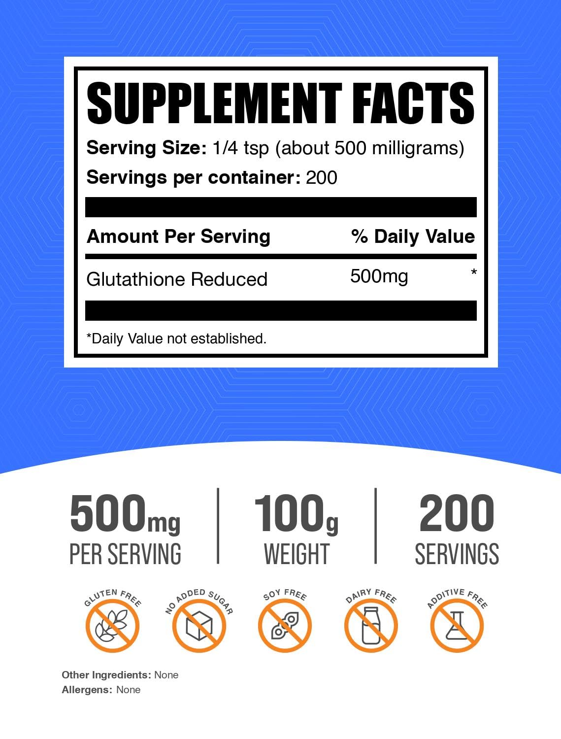Glutathion réduit BulkSupplements, cuillère de mesure facilitant l’ajout dans une boisson.