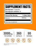Glycine Bulksupplements – etiquette claire et transparente sur l’étiquette.