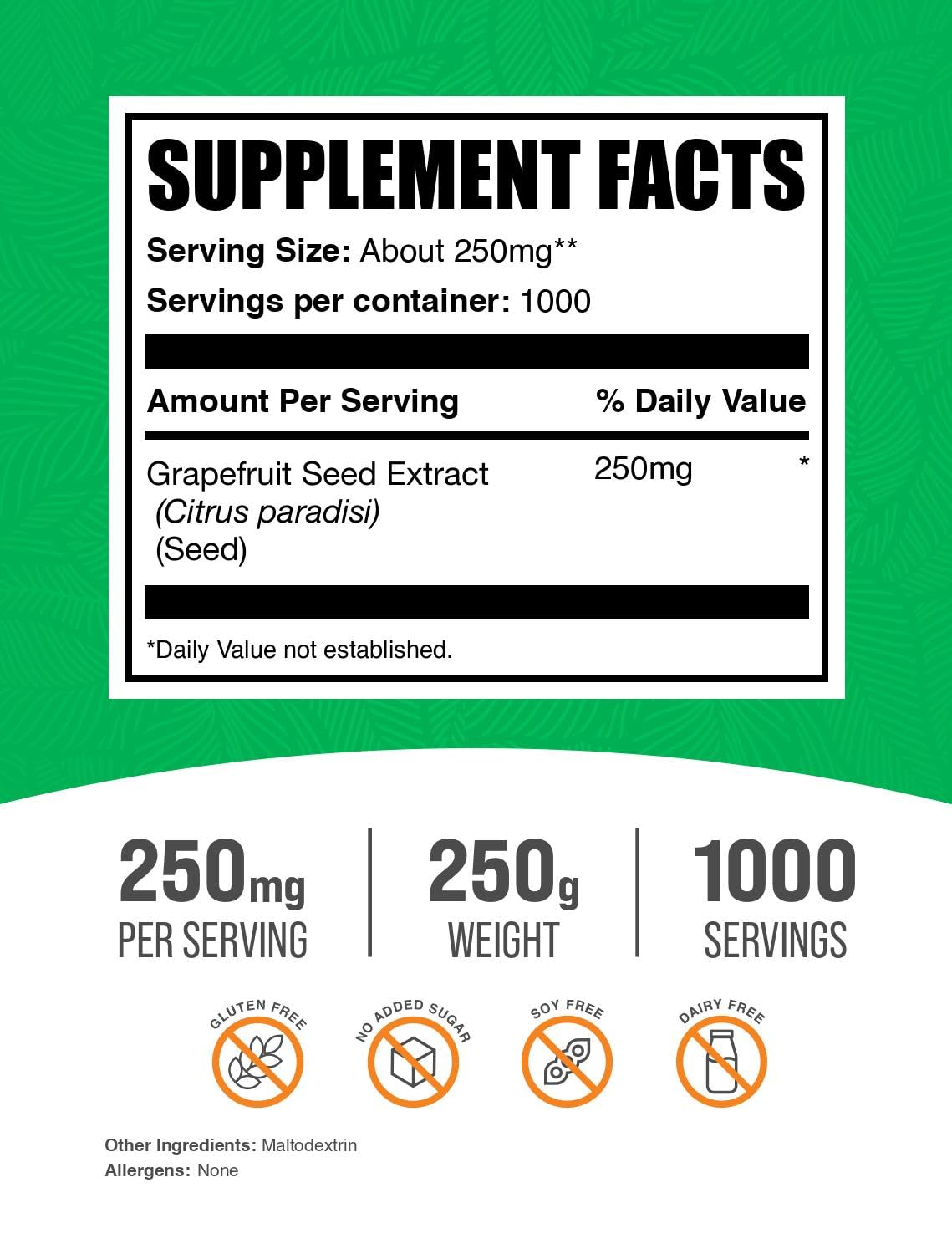 BulkSupplements Extrait de pépins de pamplemousse en poudre — doseur pratique pour vos routines.