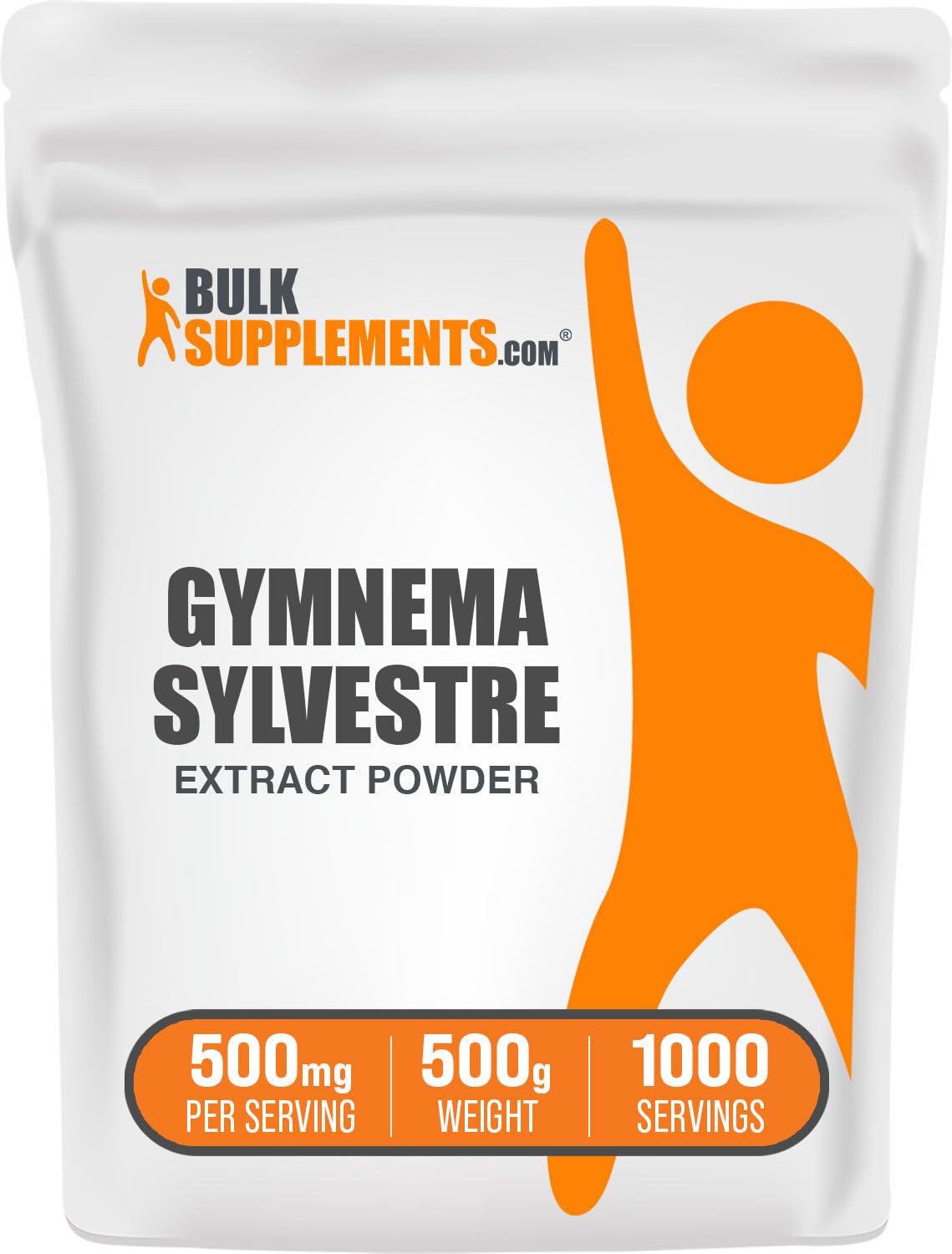 BulkSupplements Gymnema Extract en poudre dans le flacon prêt à ajouter à une boisson.