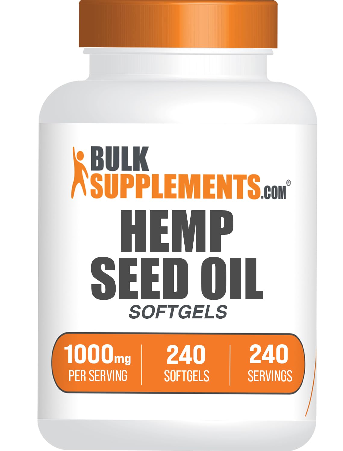 BulkSupplements huile de chanvre Softgels, bouteille 1000 mg, pratique pour votre routine quotidienne.