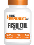 Bulksupplements Huile Poisson 1000mg – bouteille 240 gélules, pratique à emporter.