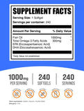 Bulksupplements Huile Poisson 1000mg – gélules softgel en gros plan, faciles à avaler.