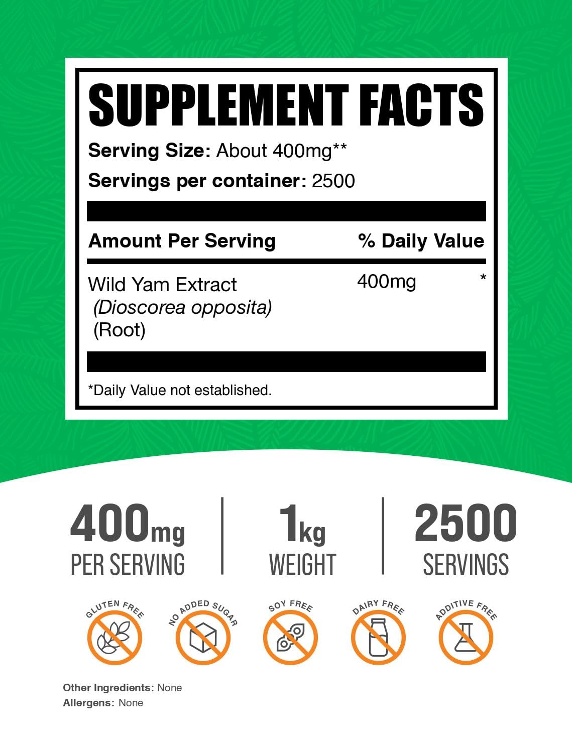 Bulksupplements Igname sauvage racine en poudre, source naturelle pour un mode de vie actif