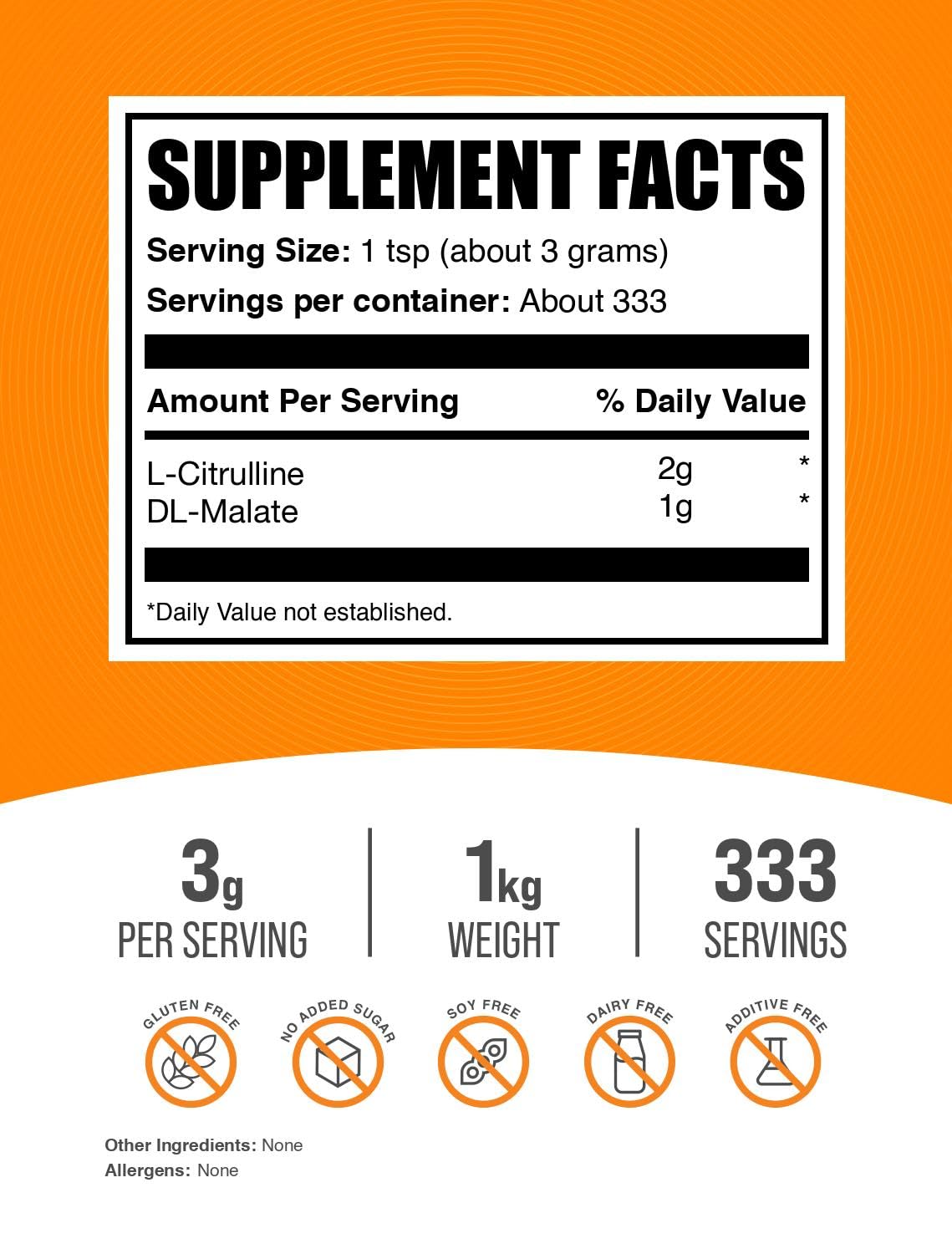 BulkSupplements L-Citrulline Malate 2:1 – doseur, facilite l’usage quotidien.