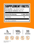 Dose quotidienne de 3 g de Citrulline BulkSupplements prête à l'emploi