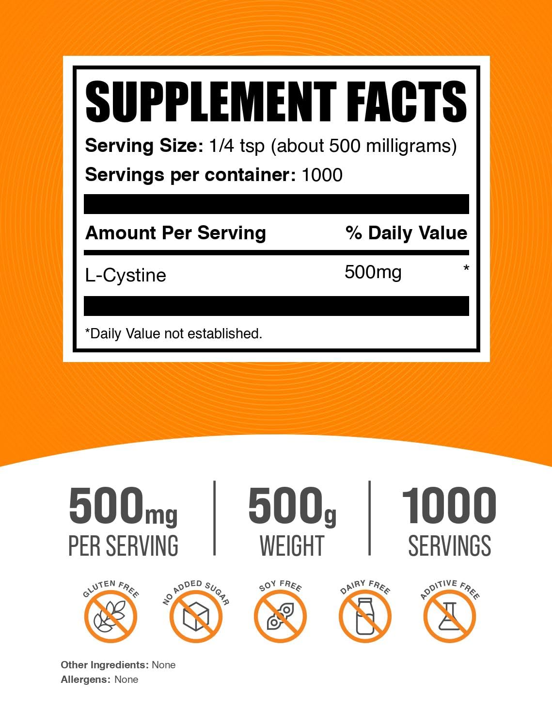 BulkSupplements L-Cystine Poudre dans un shaker pour mélange boisson pratique.