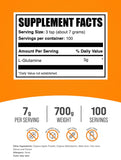 Bulksupplements L-Glutamine poudre cuillere-dose, mesure précise pour chaque séance.