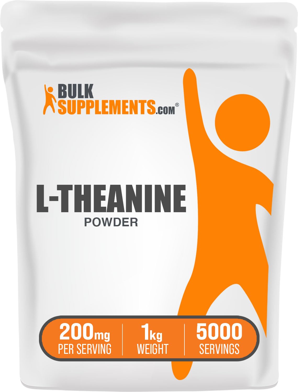 Bulksupplements L-Theanine poudre - bouteille prête à l’emploi pour votre routine bien-être.