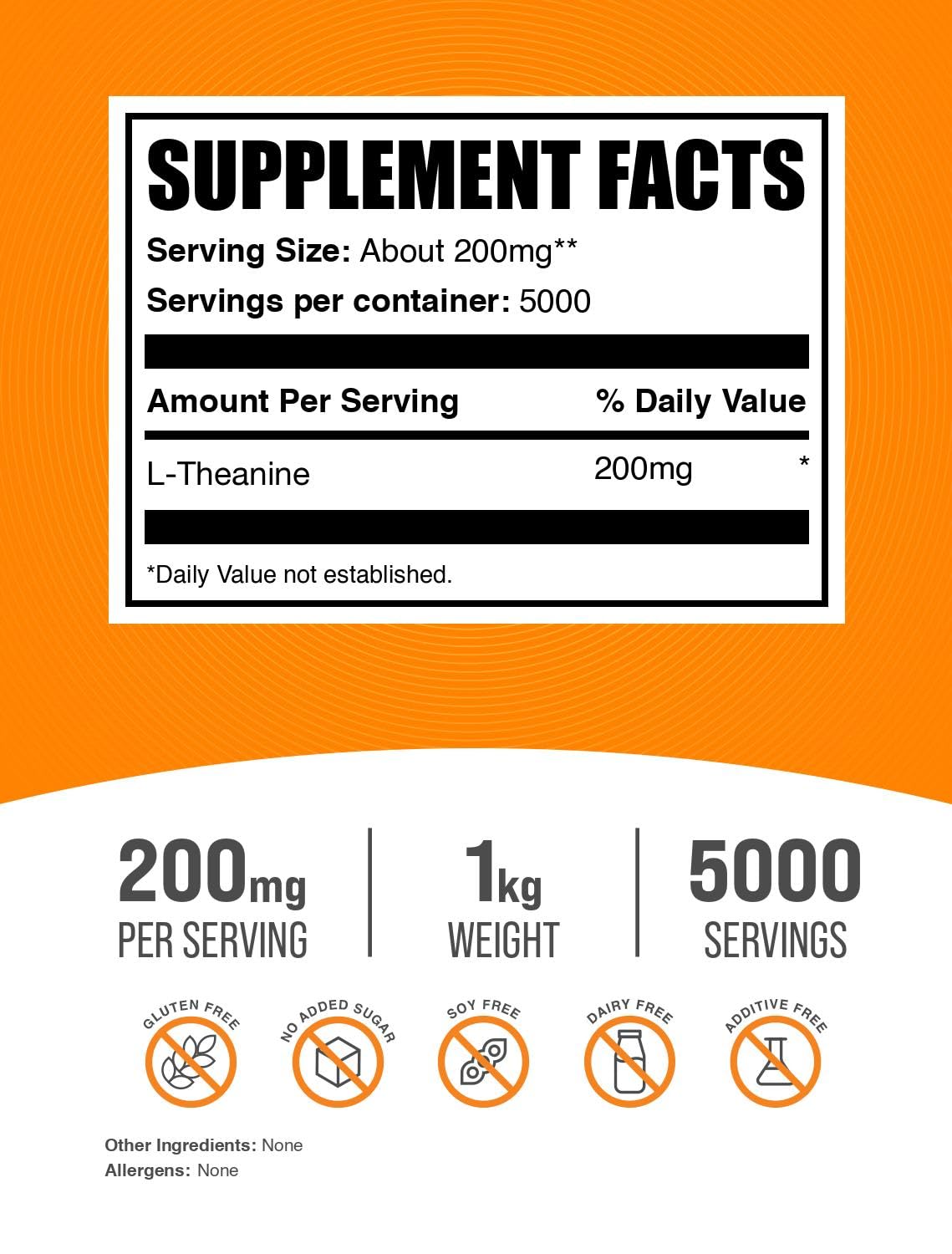 Bulksupplements L-Theanine poudre - doseur intégré pour une prise précise et pratique.