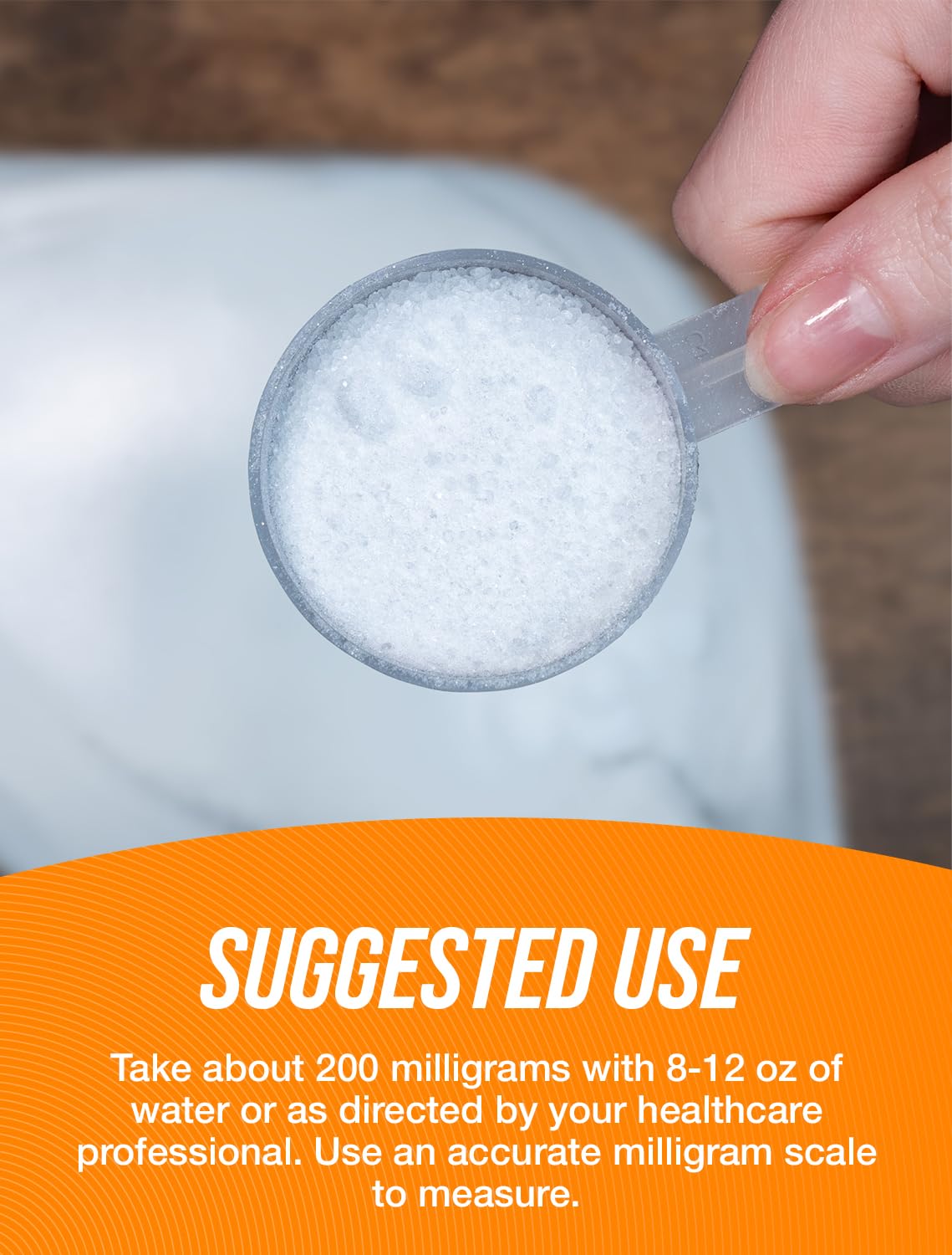 Bulksupplements L-Theanine poudre - mélange rapide dans une boisson chaude ou froide.