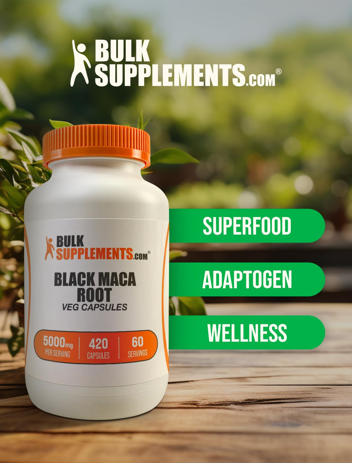 BulkSupplements Maca noir : emballage cartonné durable et stockage facile.