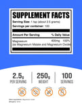 Bulksupplements Magnesium Malate, dose-cuillère, facile à mesurer pour des portions précises.
