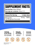 BulkSupplements Manganèse gluconate en poudre, doseur – dose précise pour chaque prise.