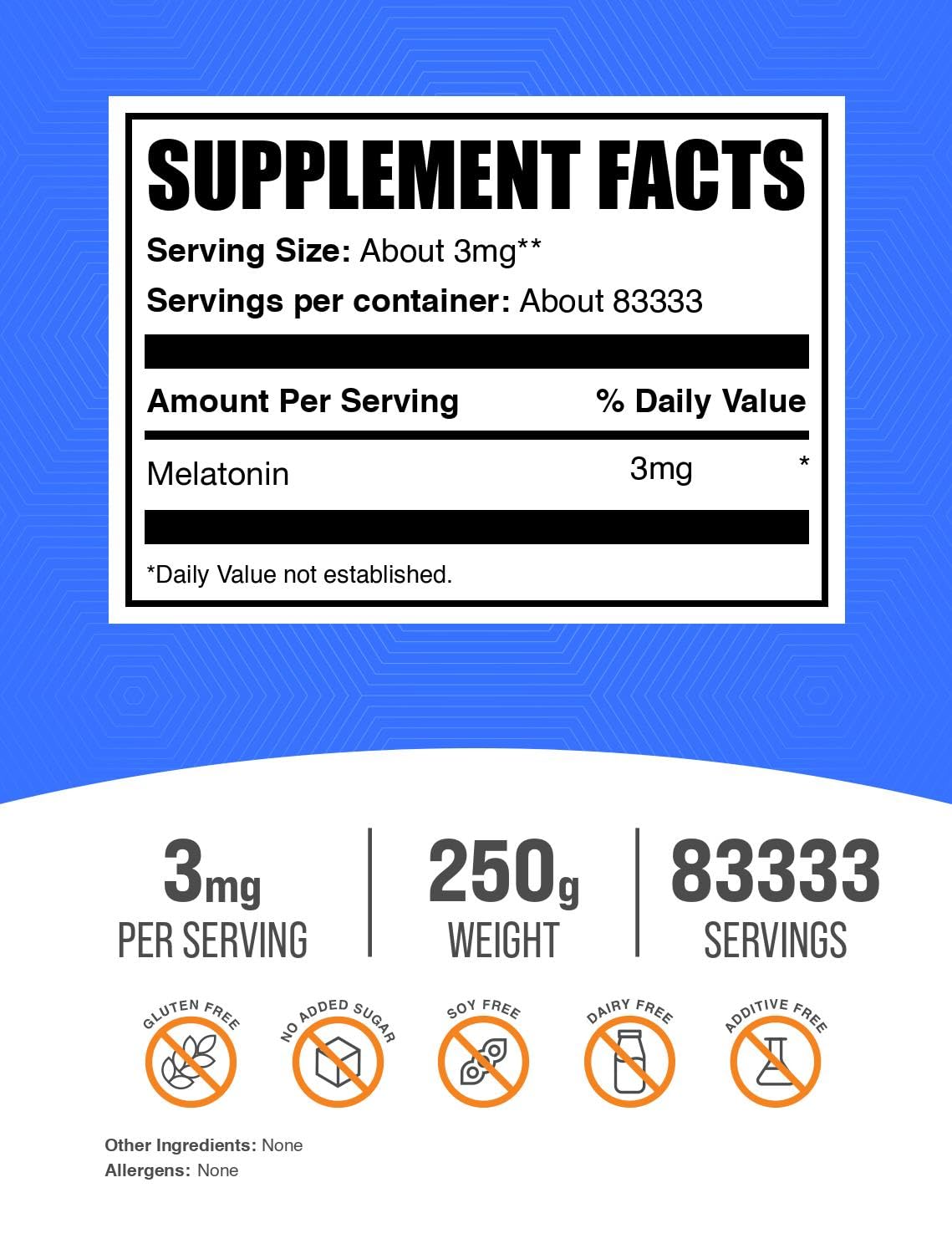 BulkSupplements Mélatonine poudre, dose mesurée, facilite une routine nocturne régulière et apaisante