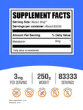 BulkSupplements Mélatonine poudre, dose mesurée, facilite une routine nocturne régulière et apaisante