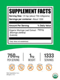 BulkSupplements Moringa Extrait Poudre, utilisation quotidienne facile dans boissons et repas.