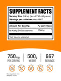Emballage BulkSupplements N-acétyl glucosamine, pratique et facile à stocker.