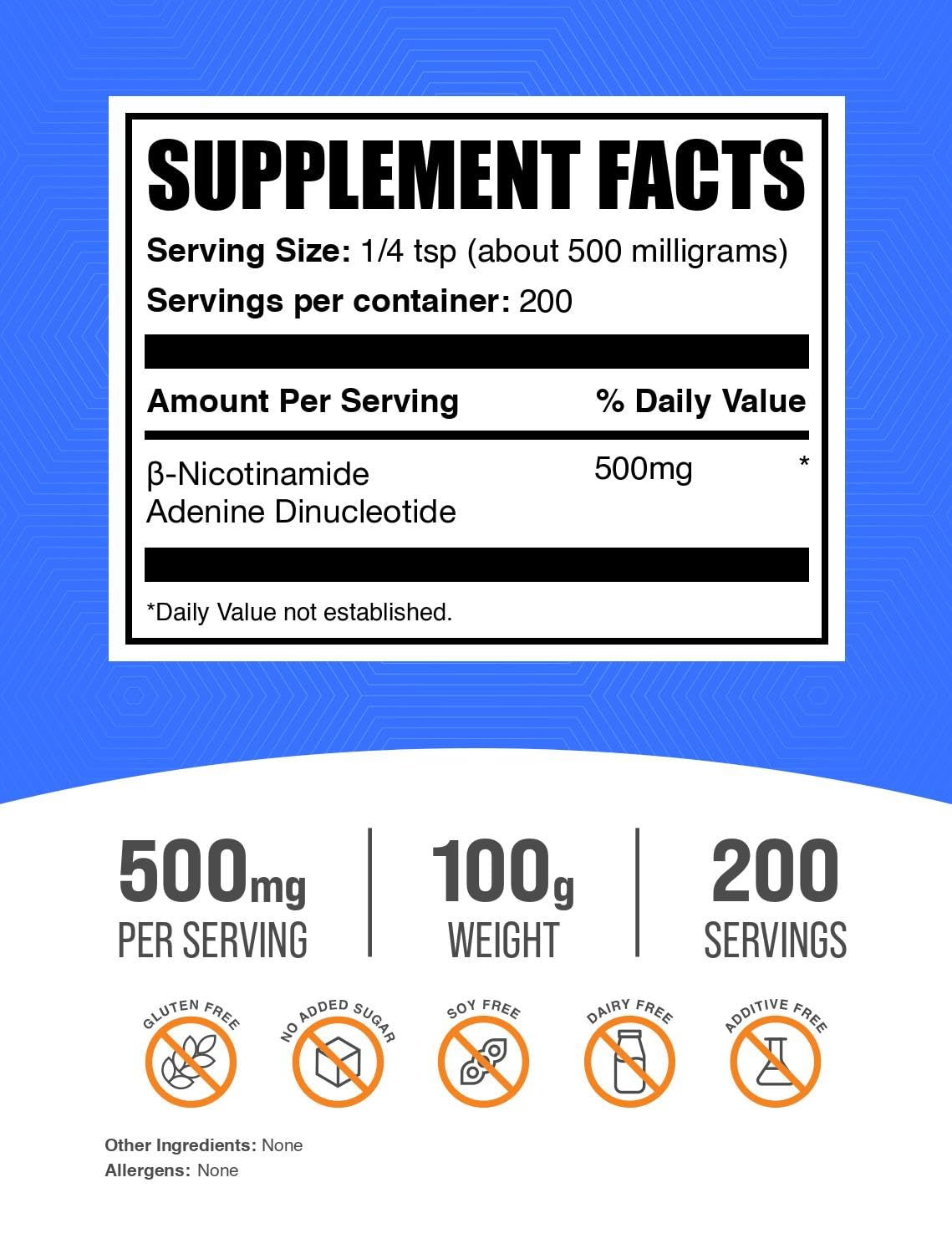 NAD Poudre BulkSupplements avec doseur inclus pour doser facilement