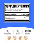 BulkSupplements Poudre d'acide ascorbique avec doseur, dosage précis facilitant vos routines.
