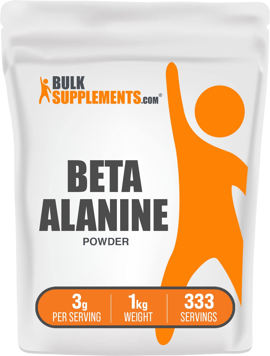 BulkSupplements Beta-Alanine en poudre non aromatisée, ajout facile à vos boissons.